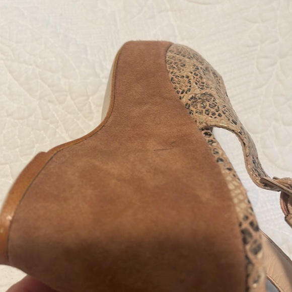 Sacha London platform wedge sandals in python embossed leather/suede Soze 8.5 - Picture 6 of 6